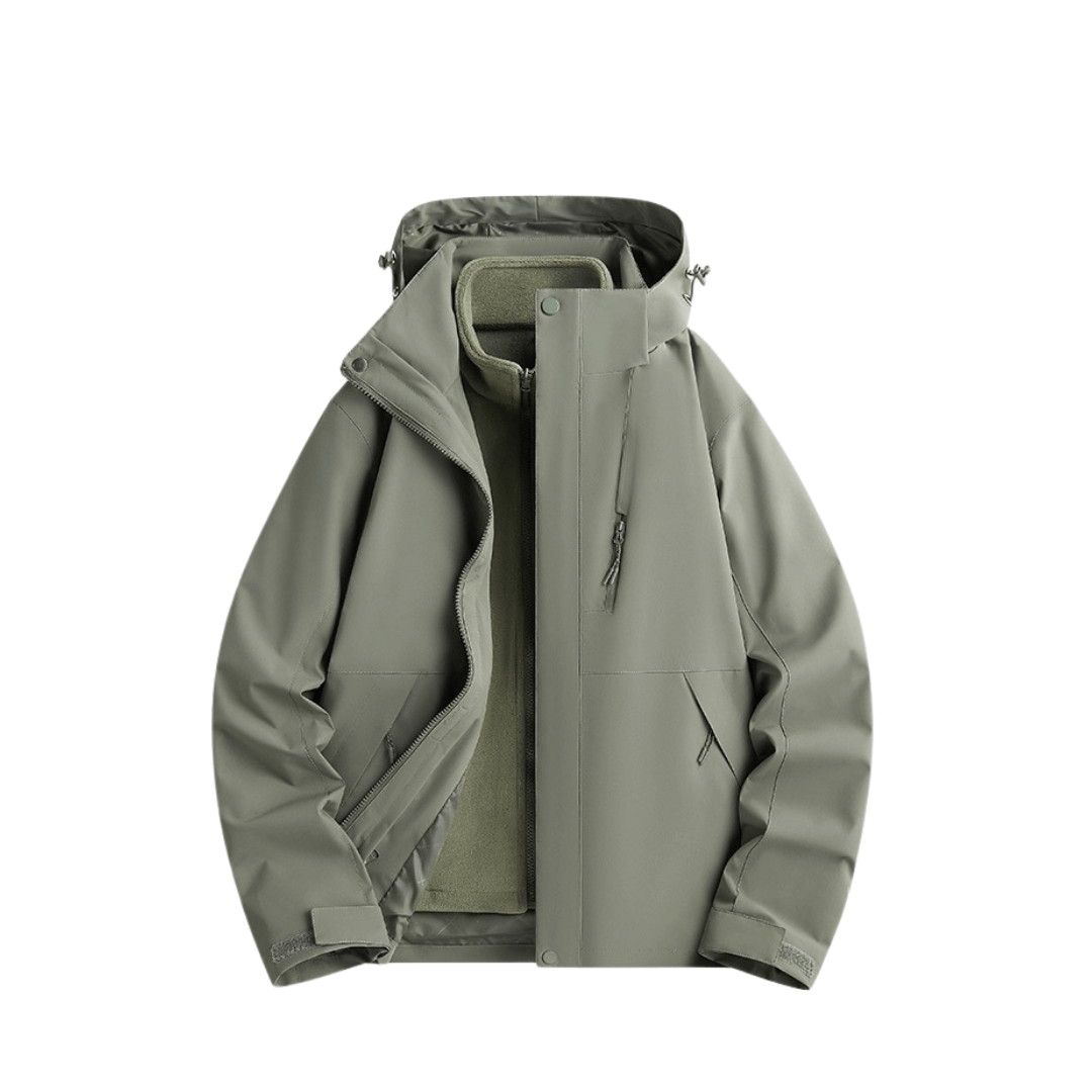 Women's 3-in-1 Waterproof Rain Jacket with Removable Fleece Lining