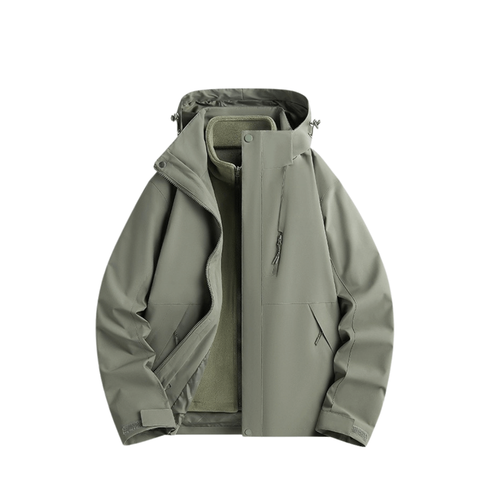 Women's 3-in-1 Waterproof Rain Jacket with Removable Fleece Lining