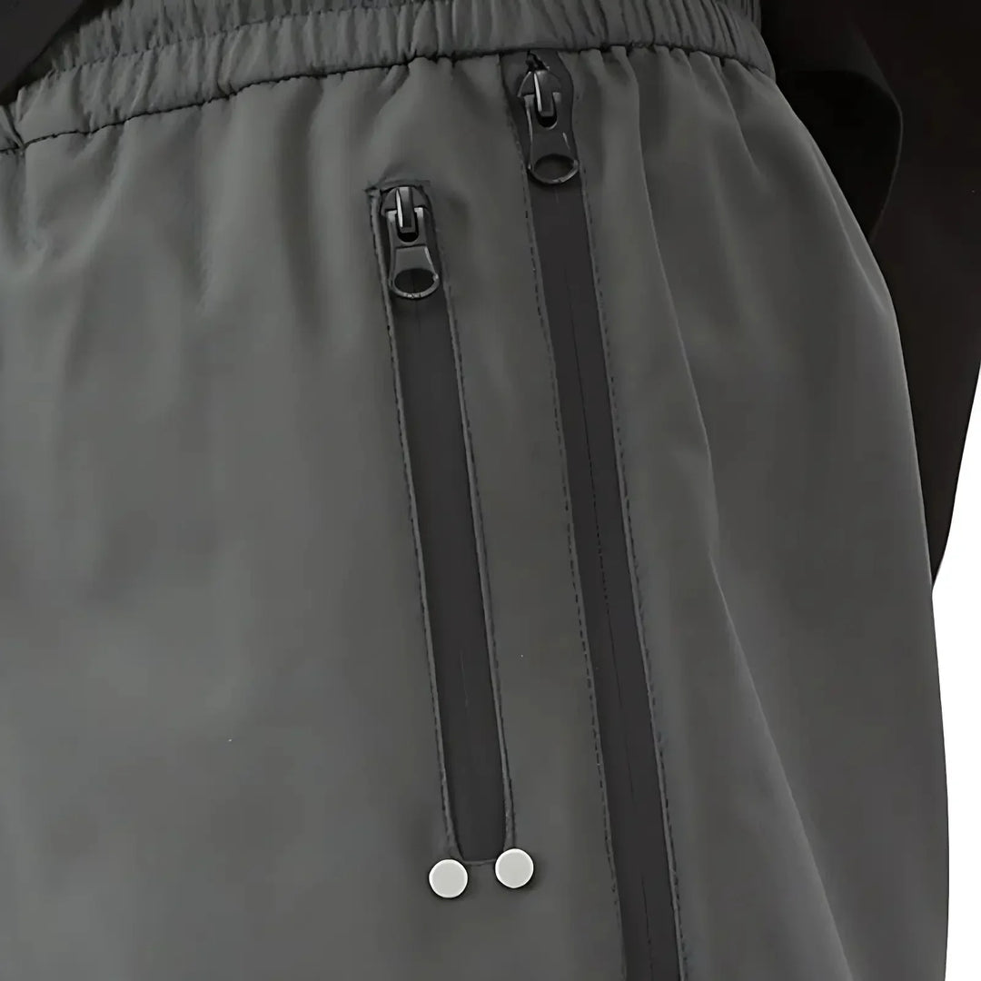 Men's Water-Repellent Windproof Rain Pants with Side Zippers