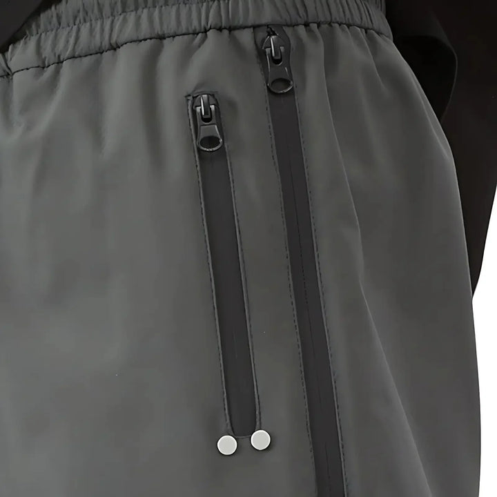 Men's Water-Repellent Windproof Rain Pants with Side Zippers