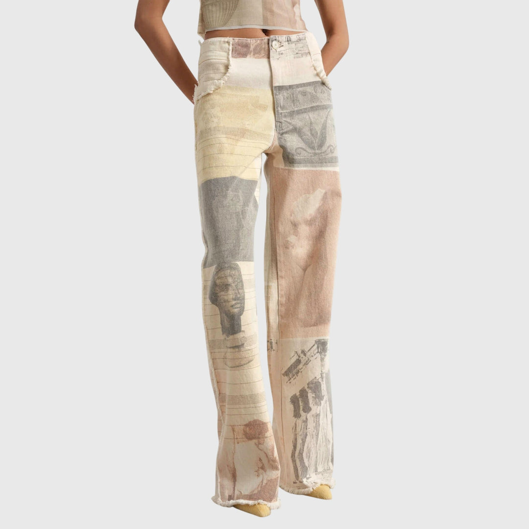 Damesjeans – hoge taille met onafgewerkte zoom