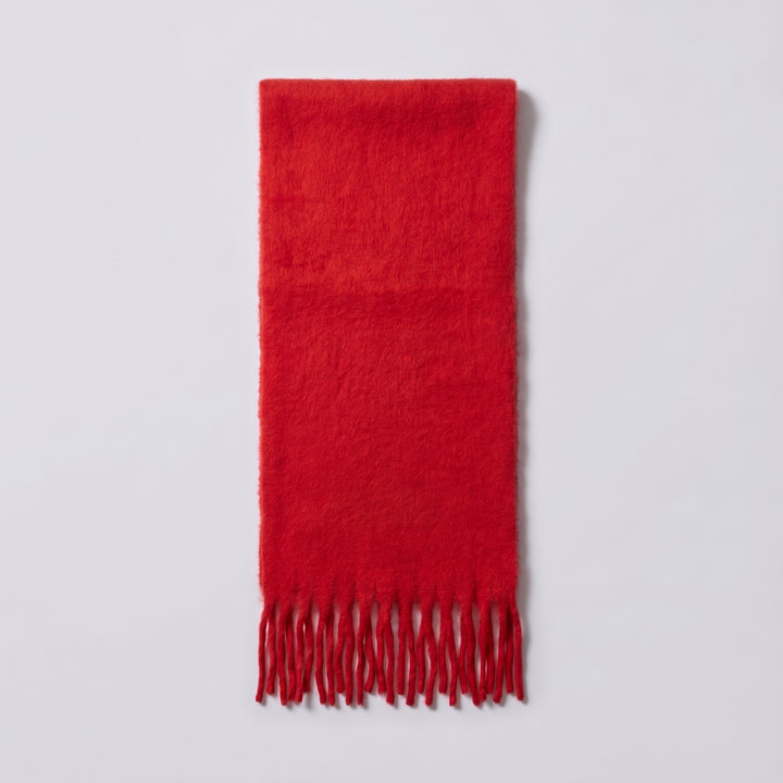 Women's Soft Cotton Scarf with Tassel Fringe and Embroidered Text