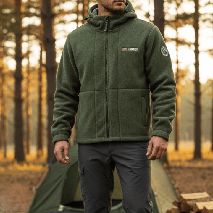 Polaire Homme Coupe-Vent à Capuche Poches Zippées