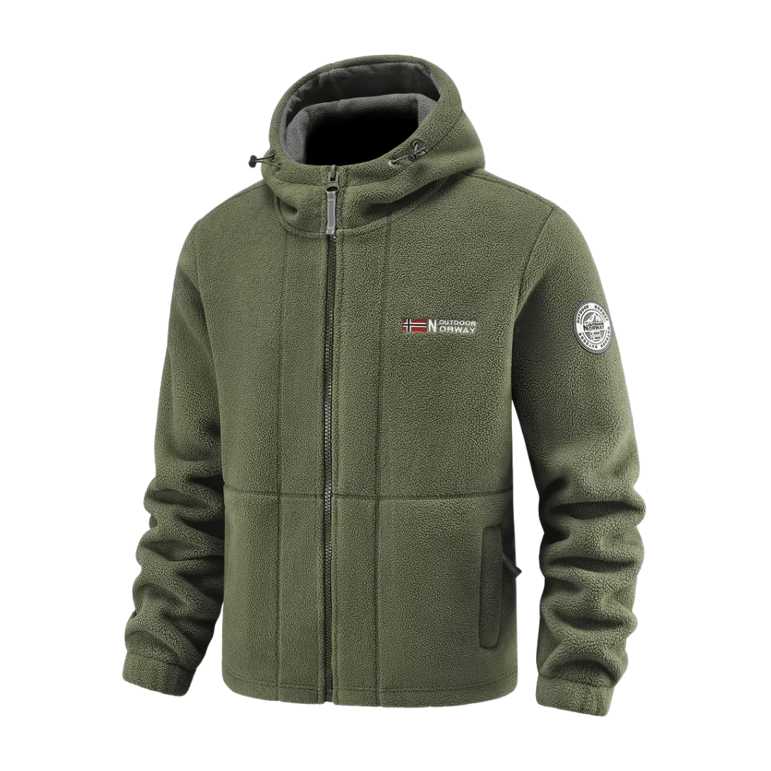Polaire Homme Coupe-Vent à Capuche Poches Zippées