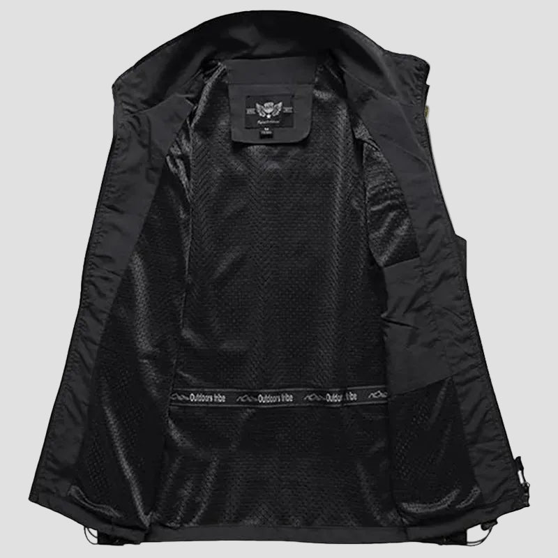 Gilet da trekking da uomo leggero, traspirante, con tasche multiple