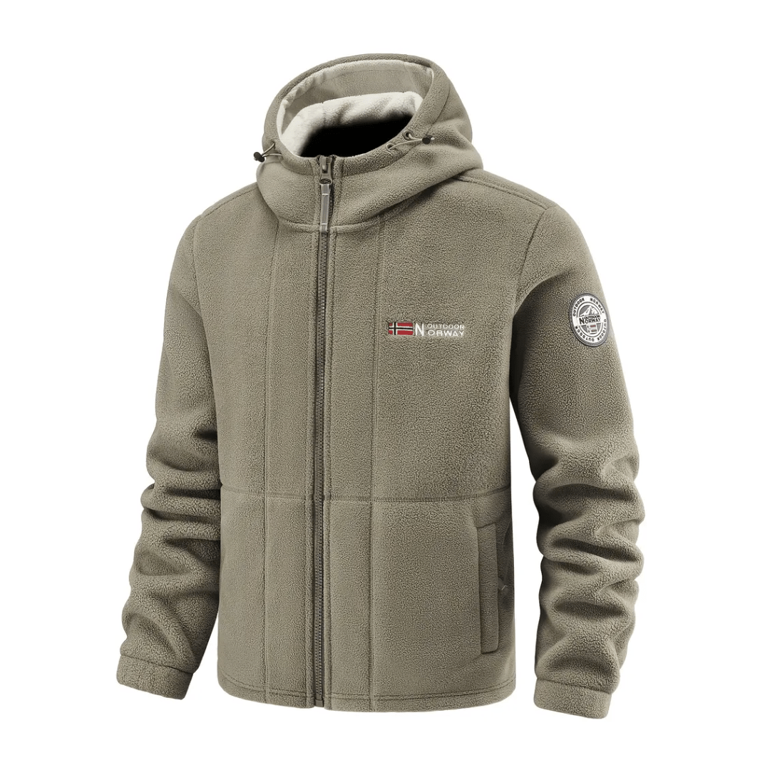 Polaire Homme Coupe-Vent à Capuche Poches Zippées