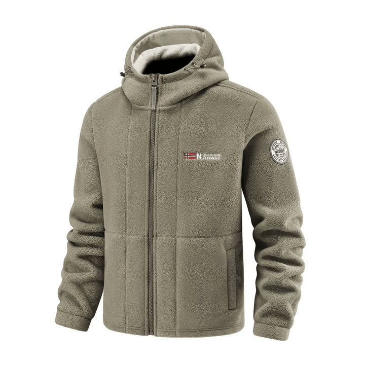 Polaire Homme Coupe-Vent à Capuche Poches Zippées