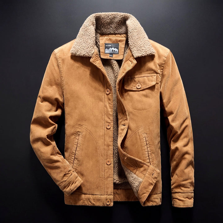 Veste en Velours Côtelé Homme Doublée Sherpa Boutonnée