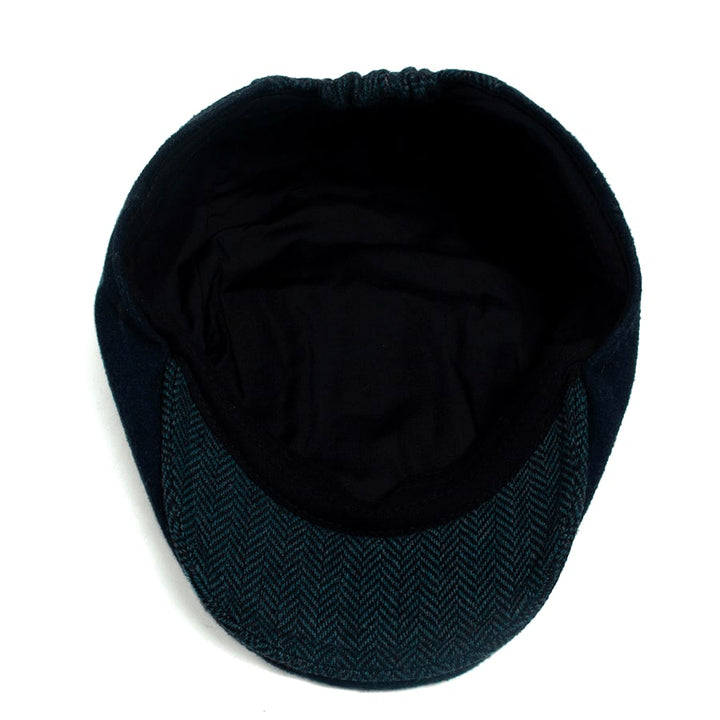 Casquette Plate Homme en Laine avec Motif Tartan et Visière Courte