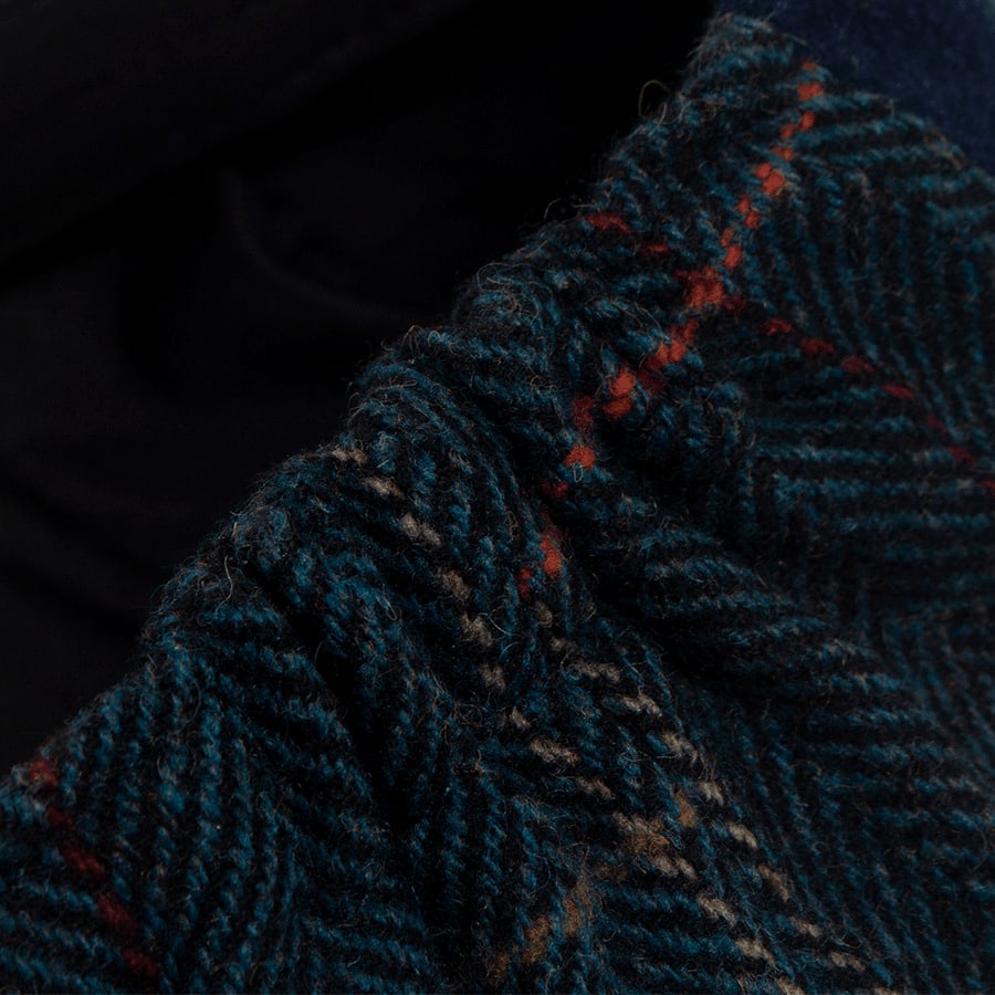 Casquette Plate Homme en Laine avec Motif Tartan et Visière Courte