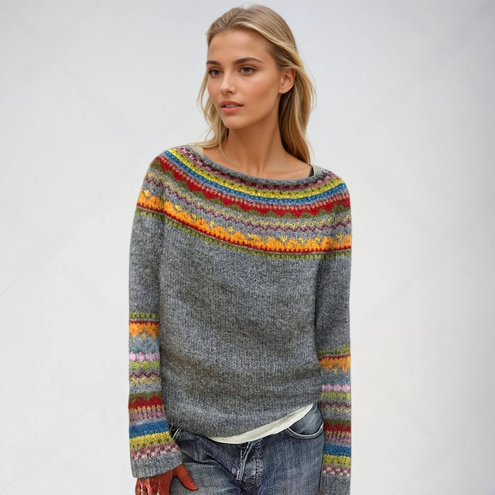 Pull Scandinave Coloré en Mélange de Laine