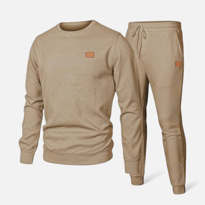 Heren-sweatset met ronde hals, lange mouwen en joggerbroek met trekkoord
