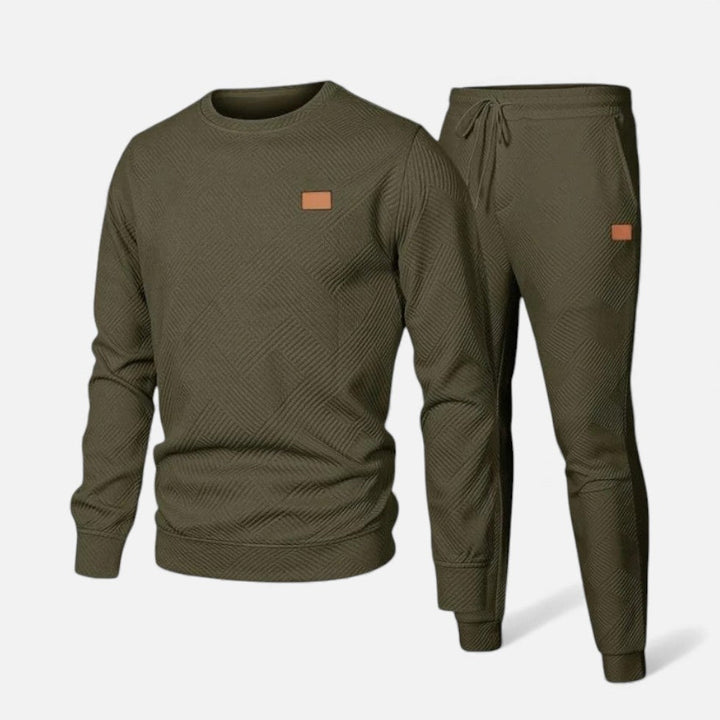 Heren-sweatset met ronde hals, lange mouwen en joggerbroek met trekkoord