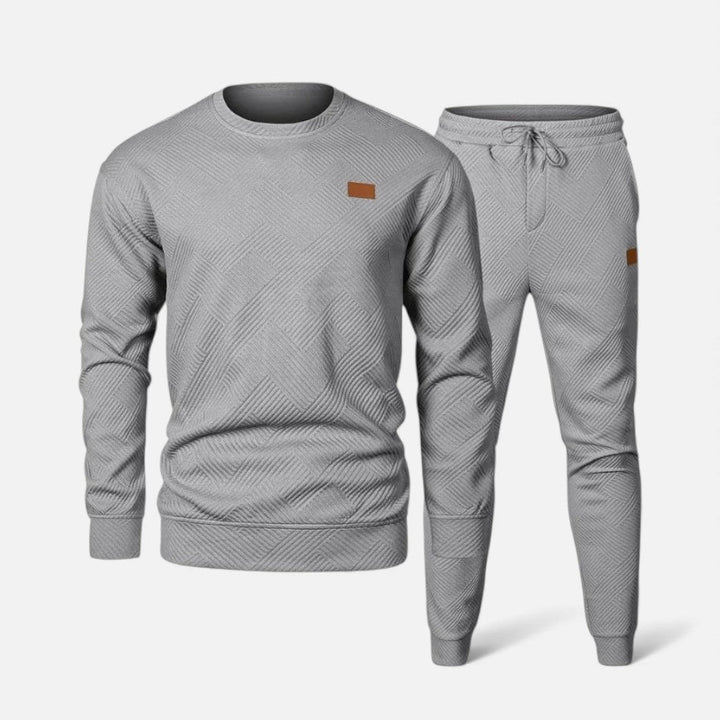 Heren-sweatset met ronde hals, lange mouwen en joggerbroek met trekkoord