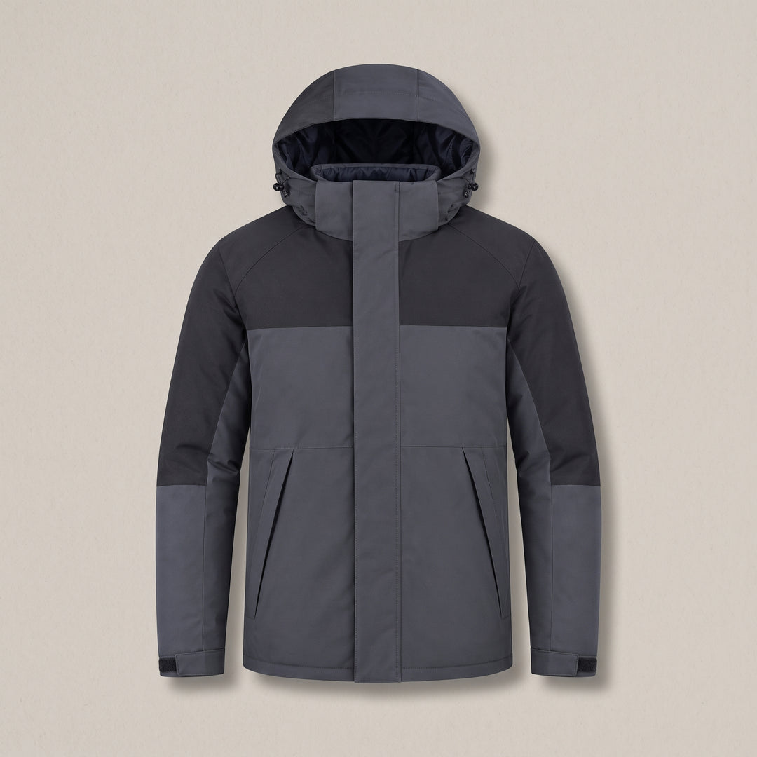 Veste de Randonnée Homme Hiver Isolée Capuche Col Montant