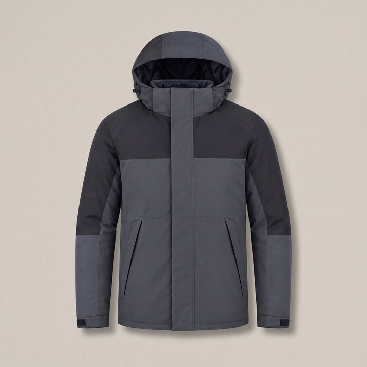 Veste de Randonnée Homme Hiver Isolée Capuche Col Montant
