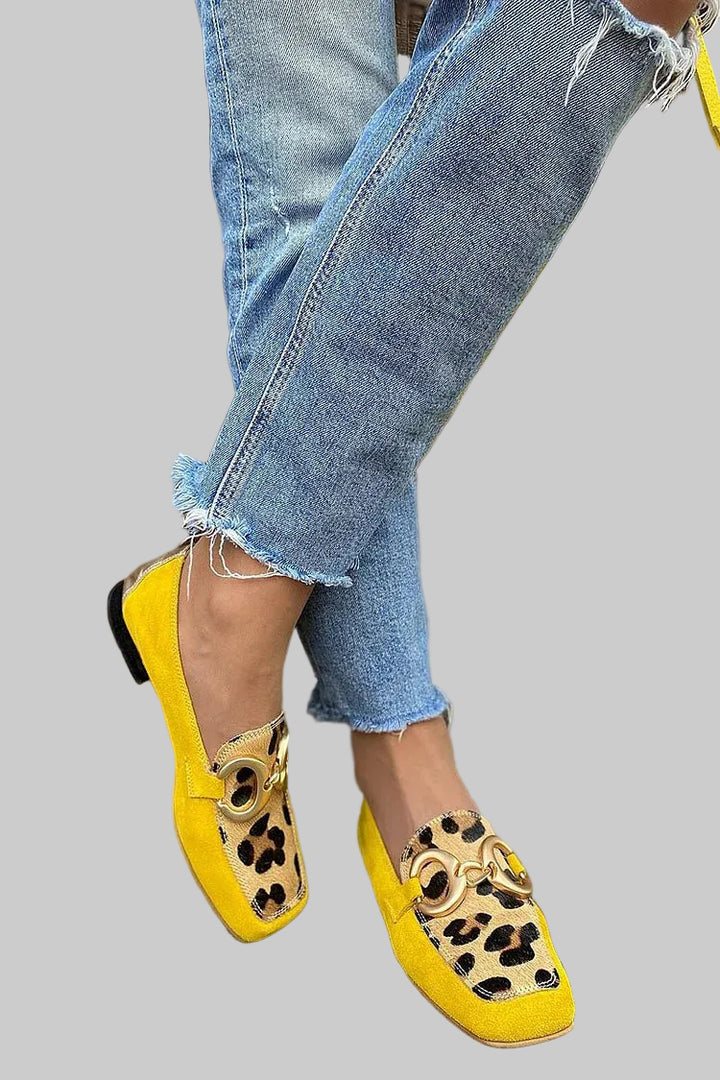 Mocassins voor dames met dierenprint