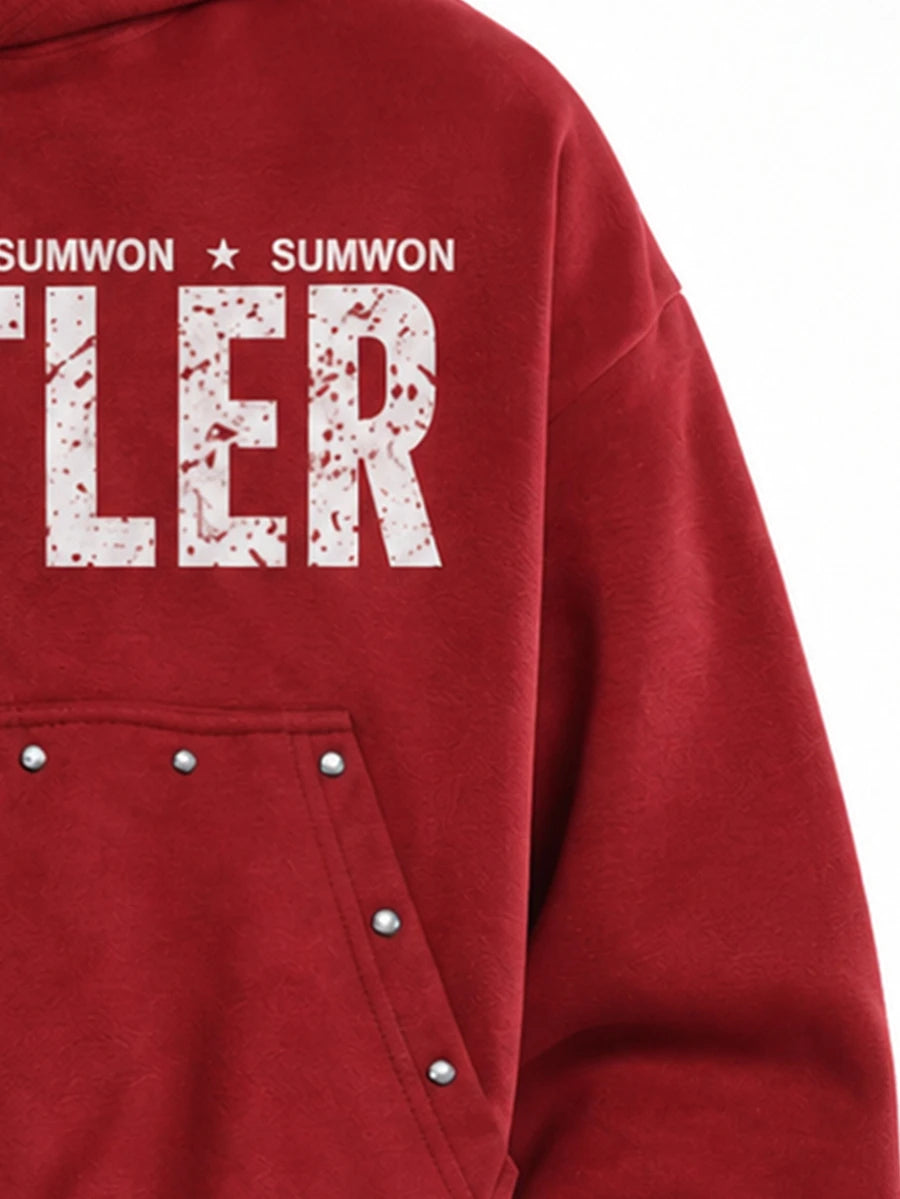 Kurzer Herren-Hoodie mit Reißverschluss, Oversize-Schnitt und Kordelzug
