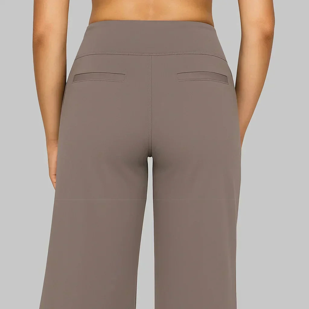 Pantalon de Yoga Taille Haute Coupe Droite Femme