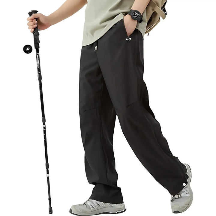 Men's Water-Repellent Windproof Rain Pants with Side Zippers