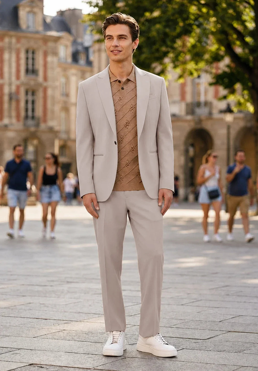 Herren-Zweiteiler mit modernem Schnitt, Ein-Knopf-Sakko und Slim-Fit-Hose