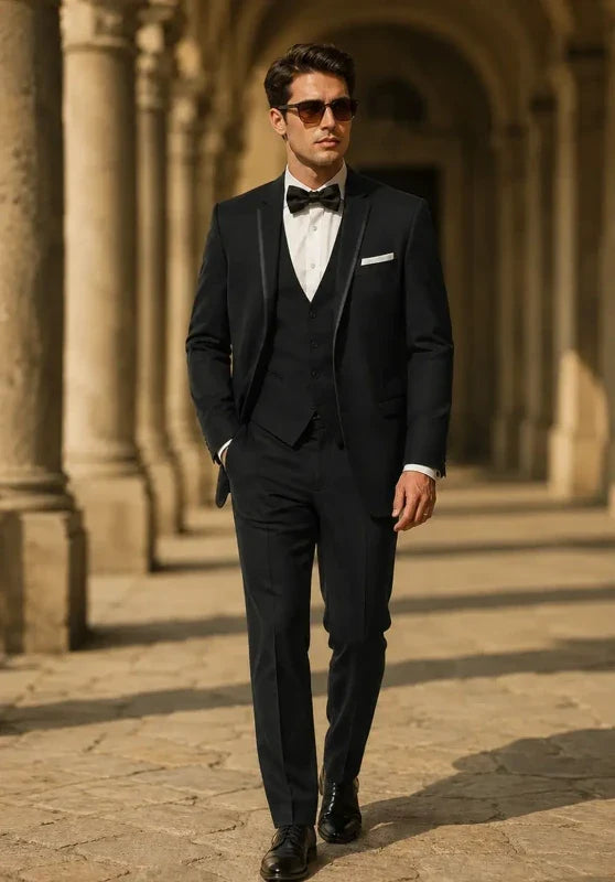Costume 3 pièces en tissu premium coupe régulière pour homme pour mariage