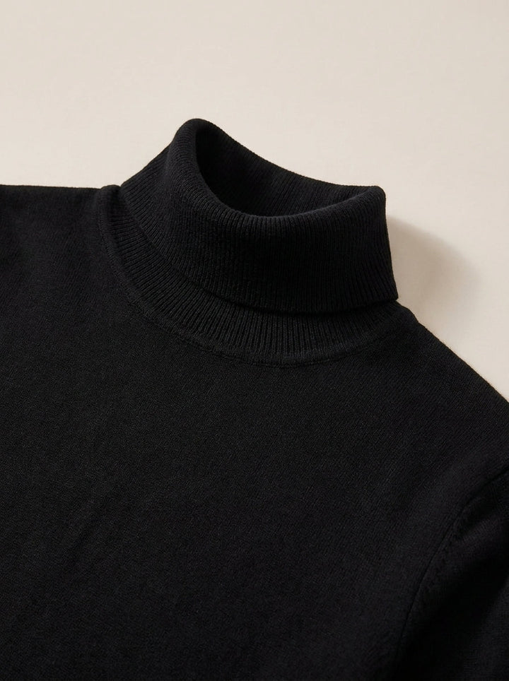 Pullover da uomo a collo alto reversibile in maglia tinta unita a maniche lunghe