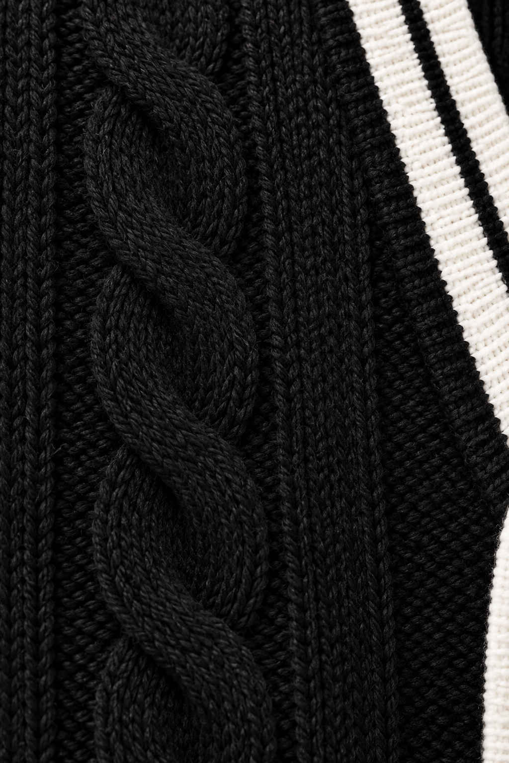 Men's V-Neck Button-Front Cardigan with Contrast Trim and Ribbed Hem