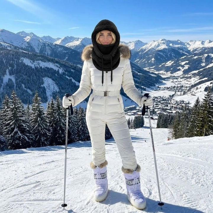 Passamontagna da donna in pile Sherpa con scaldacollo integrato