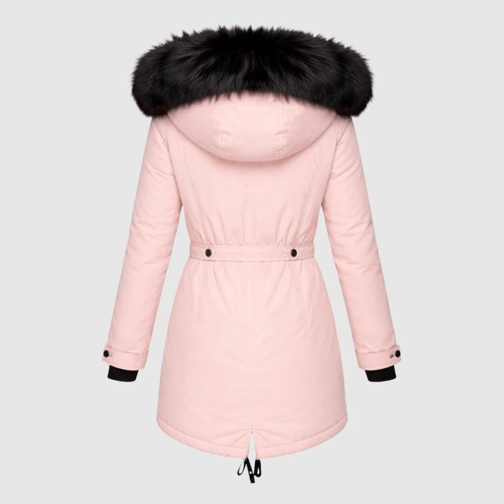Parka Femme à Capuche Fourrure Synthétique Taille Ajustable