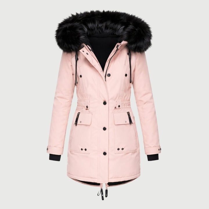 Parka Femme à Capuche Fourrure Synthétique Taille Ajustable