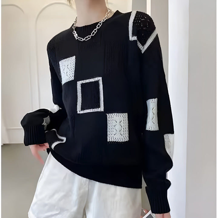 Maglione da donna in maglia - Girocollo, maniche lunghe, vestibilità casual