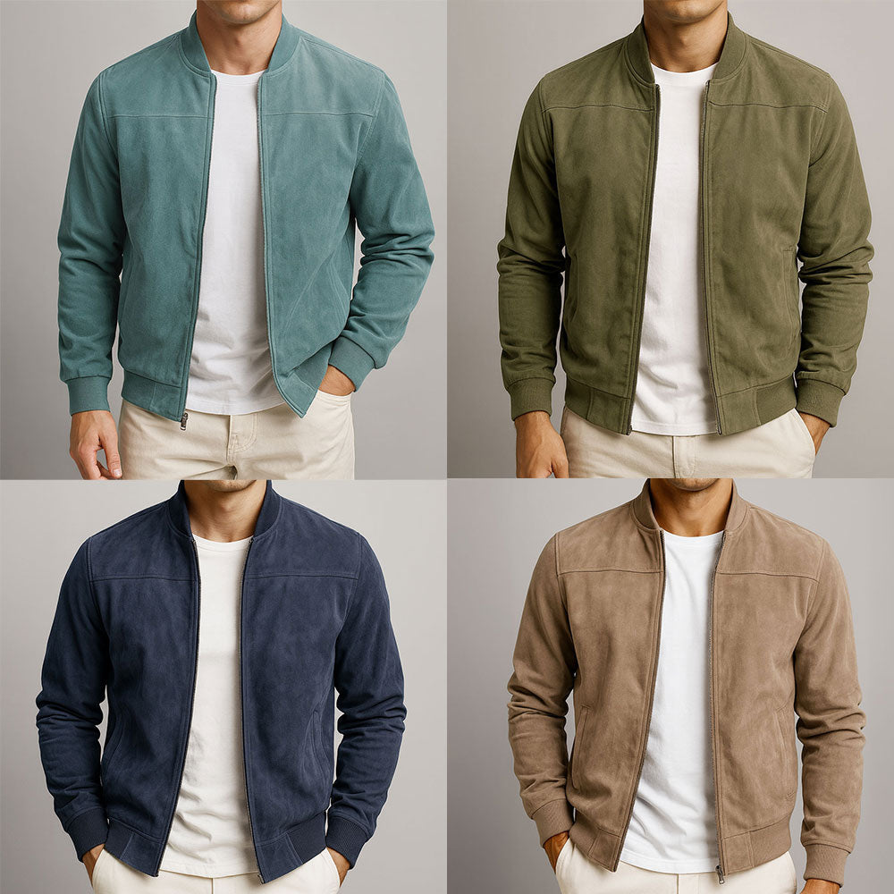Nicolas | Veste en cuir suédé véritable pour homme