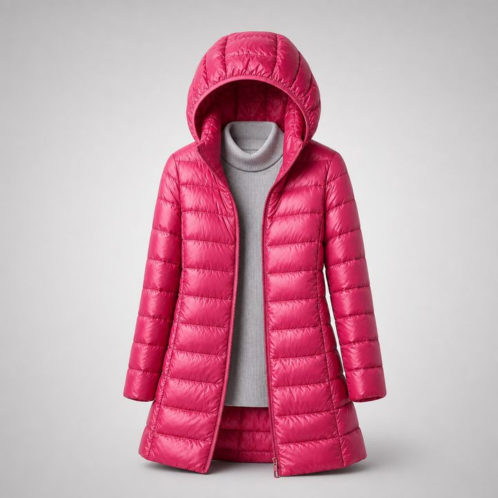 Doudoune Femme Légère À Capuche Amovible Coupe Ajustée
