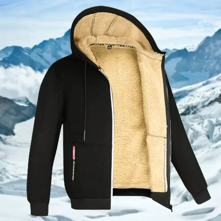Veste à Capuche Doublée Sherpa et Zippée pour Homme