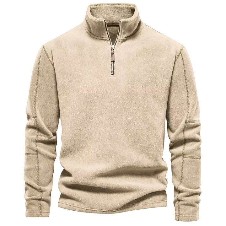 Pull en Polaire à Demi Zip et Col Montant pour Homme