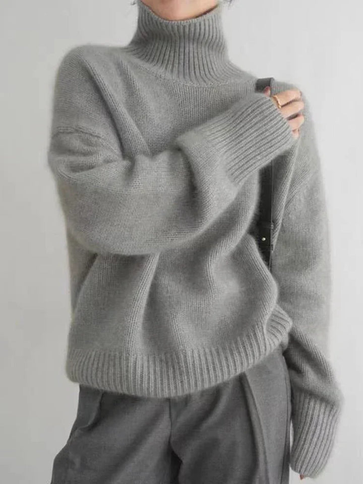 Lisette | Pull Col Roulé Intemporel en Cachemire