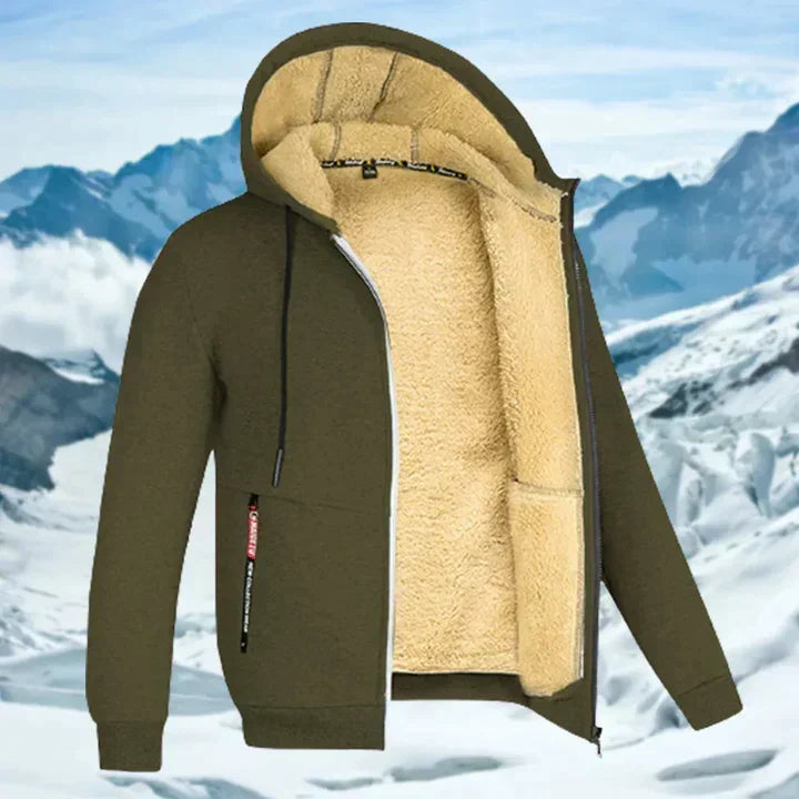 Veste à Capuche Doublée Sherpa et Zippée pour Homme
