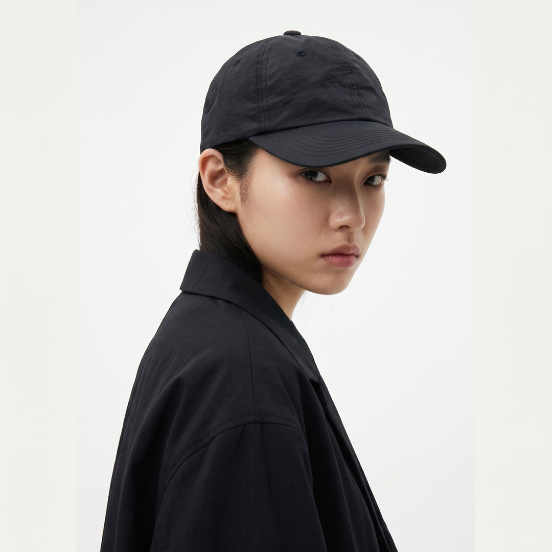 Women's Nylon Cap with Embroidered Logo and Adjustable Closure