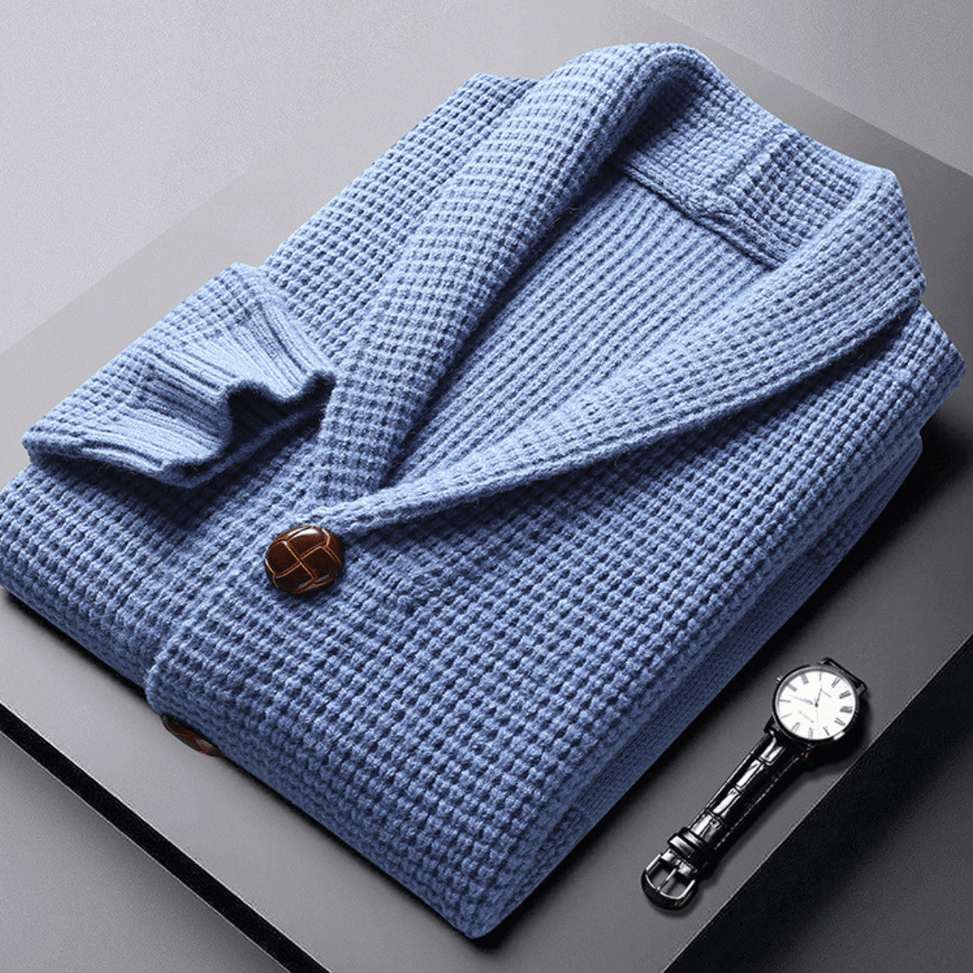 Gilet Homme en Maille Col Châle avec Boutons et Poches Avant