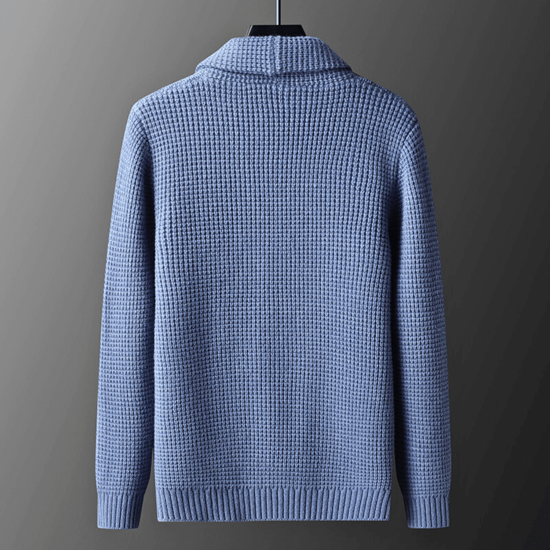 Gilet Homme en Maille Col Châle avec Boutons et Poches Avant