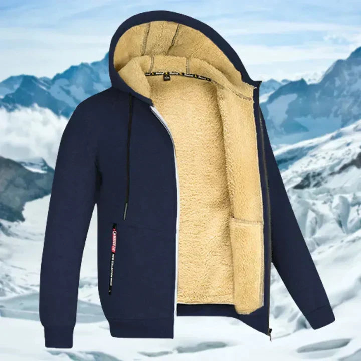 Veste à Capuche Doublée Sherpa et Zippée pour Homme
