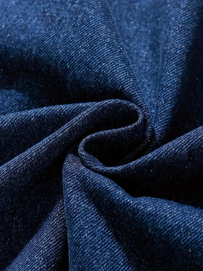 Veste en Jean à Col Chemise et Poches Poitrine pour Homme