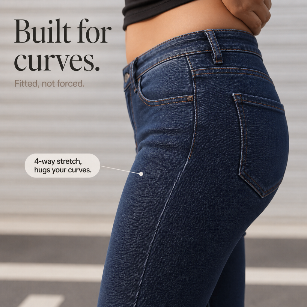 Jeans Femme Doublé Polaire Taille Haute Coupe Slim Extensible