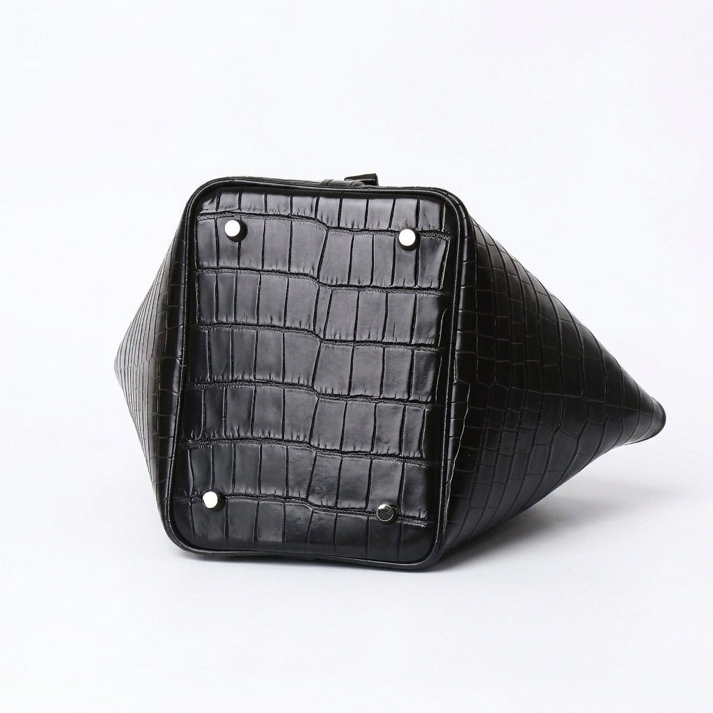 Sac Seau Femme en Cuir effet Croco avec Anses