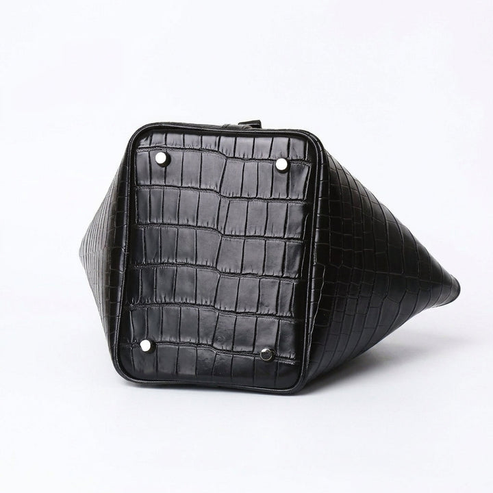 Sac Seau Femme en Cuir effet Croco avec Anses