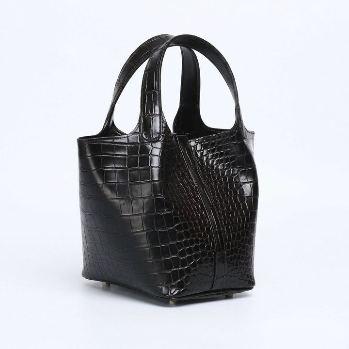 Sac Seau Femme en Cuir effet Croco avec Anses