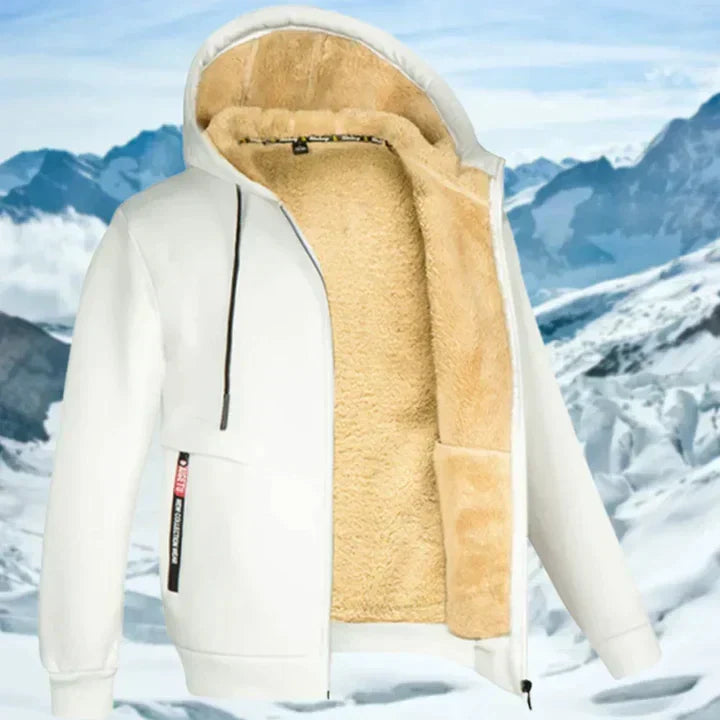 Veste à Capuche Doublée Sherpa et Zippée pour Homme