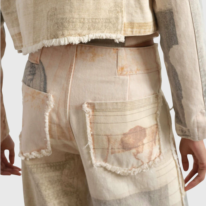 Damesjeans – hoge taille met onafgewerkte zoom