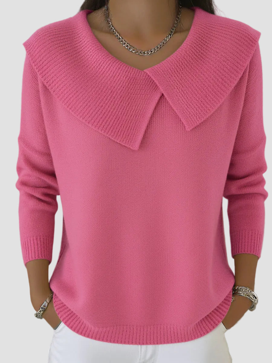 Eloise | Pull d'hiver pour femme à col cranté et motif festif